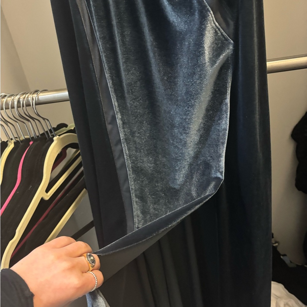 Velvet Slip Maxi Dress in Slate Blue - Picture 5 of 5